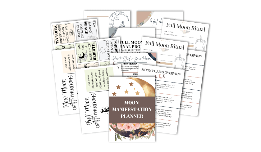 mock up of moon manifestation kit