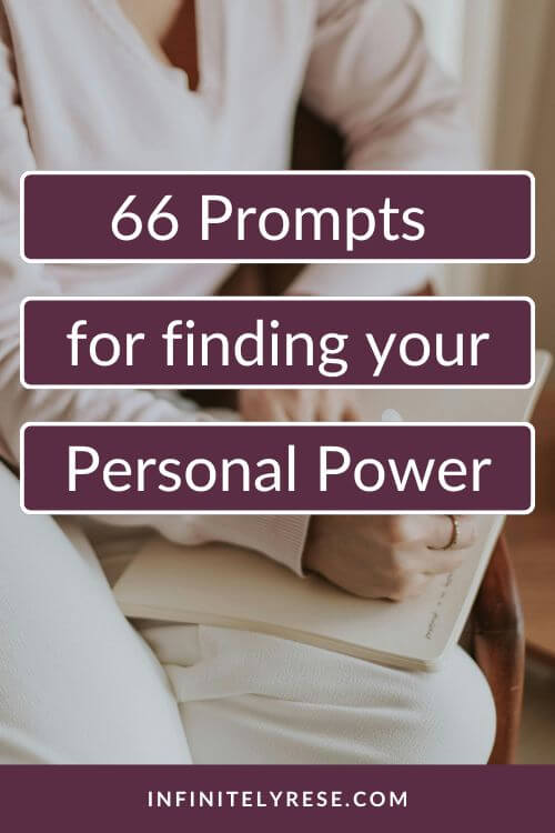 Pinterest pin with the words 66 prompts for finding your personal power