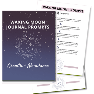 waxing moon journal prompts digital mockup