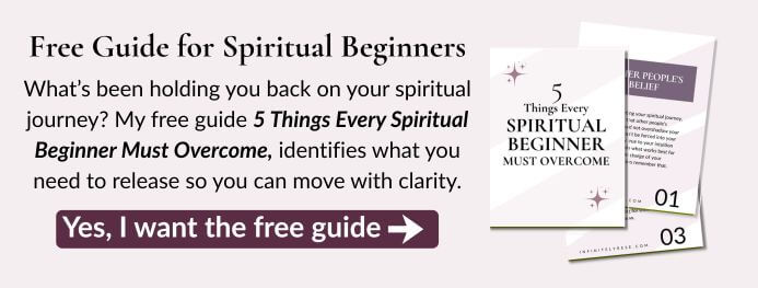 Call out banner for 5 things every spiritual beginner must overcome with product image on the side.